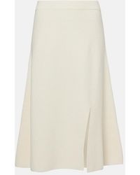 Moncler - Ribbed-Knit Wool And Cashmere Midi Skirt - Lyst