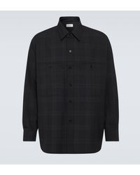 Lemaire - Checked Wool Seersucker Shirt - Lyst