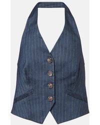 Veronica Beard - Arabella Pinstripe Linen-Blend Vest - Lyst