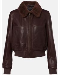 Nili Lotan - Shearling-Trimmed Leather Jacket - Lyst