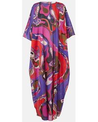 PUCCI - Orchidee Cotton Maxi Dress - Lyst
