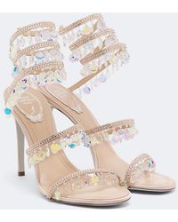 Rene Caovilla - Chandelier Embellished Satin Sandals - Lyst