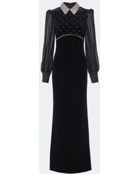 Rebecca Vallance - Ingred Crystal-Embellished Velvet Gown - Lyst