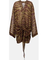 The Attico - Zebra-Print Cotton Muslin Minidress - Lyst
