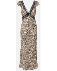 RIXO London - Abito Midi Iggy Con Ricamo - Lyst