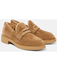 Gianvito Rossi - Harris Suede Penny Loafers - Lyst