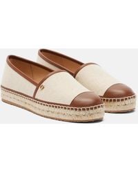 Gianvito Rossi - Leather-Trimmed Canvas Espadrilles - Lyst
