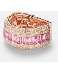 SHAY - 18Kt Rose Ring With Sapphire And Diamonds - Lyst