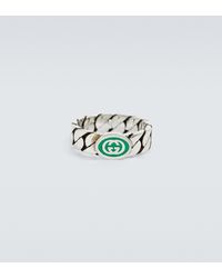 Gucci Ring Interlocking G aus Emaille - Mettallic