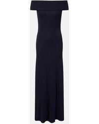 Alaïa - Off-Shoulder Jersey Maxi Dress - Lyst