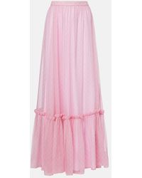 Gucci - Gg Printed Silk Chiffon Maxi Skirt - Lyst