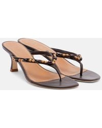 STAUD - Freja Beaded Leather Thong Sandals - Lyst