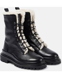 Isabel Marant - Ghiso Shearling-Lined Leather Combat Boots - Lyst