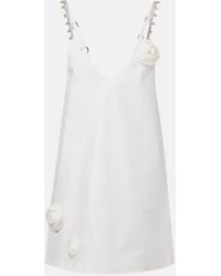 Area - Vestido Corto Con Aplique Floral - Lyst