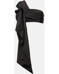 Simone Rocha - Floral-Applique Draped Crop Top - Lyst