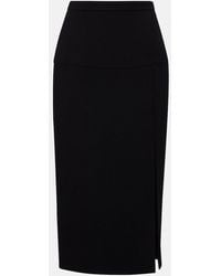 Valentino - Virgin Wool Crepe Pencil Skirt - Lyst
