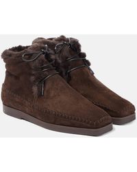 Totême - Suede And Faux Shearling Ankle Boots - Lyst