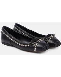 Christian Louboutin - Mamadrague Spikes Embellished Leather Ballet Flats - Lyst