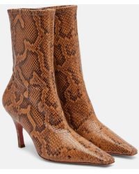 AMINA MUADDI - Jamie Snake-Effect Leather Ankle Boots - Lyst