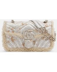 Gucci - Gg Marmont Medium Metallic Leather Shoulder Bag - Lyst