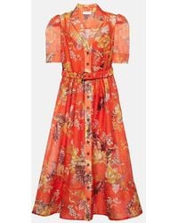 Zimmermann - Robe Chemise Matchmaker En Lin Et Soie - Lyst