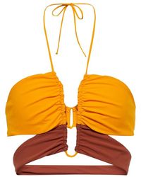 Nensi Dojaka - Ruched Halterneck Bikini Top - Lyst