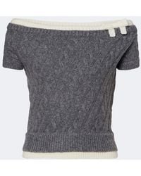 ShuShu/Tong - Cable-Knit Off-Shoulder Wool-Blend Sweater - Lyst