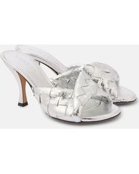 Bottega Veneta - Blink Intrecciato 80 Metallic Leather Mules - Lyst