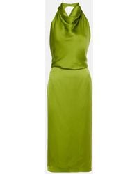 Magda Butrym - Halterneck Silk Satin Midi Dress - Lyst