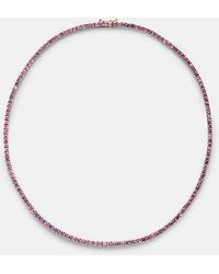 Roxanne First - 14Kt Rose Tennis Necklace With Sapphires - Lyst