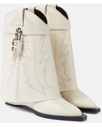 Givenchy - Shark Lock Cowboy Leather Ankle Boots - Lyst