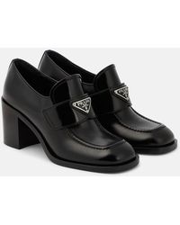 Prada - Chocolate Flow Leather Loafer Pumps - Lyst