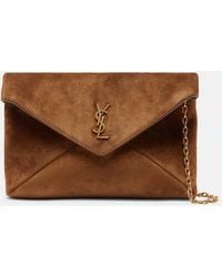 Saint Laurent - Cassandre Small Suede Pouch - Lyst