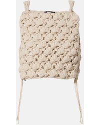 Balmain - Crochet Cotton Crop Top - Lyst
