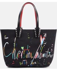Christian Louboutin - Cabata Large Leather-Trimmed Canvas Tote Bag - Lyst