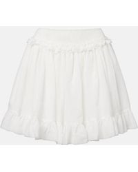 Balmain - Ruffled Poplin Miniskirt - Lyst