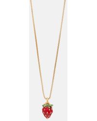 Saint Laurent - Strawberry Pendant Necklace - Lyst
