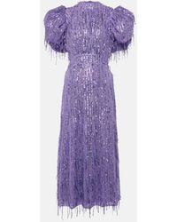 ROTATE BIRGER CHRISTENSEN - Robe Midi Noon A Sequins - Lyst