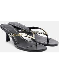 STAUD - Freja Leather Thong Sandals - Lyst