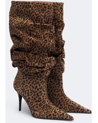 AMINA MUADDI - Anok Leopard-Print Suede Knee-High Boots - Lyst