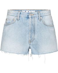 Womens Clothing Shorts Jean and denim shorts Off-White c/o Virgil Abloh Gradient-effect Denim Shorts in Blue Save 29% 