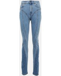Mugler - Seam-detail High-rise Skinny Jeans - Lyst