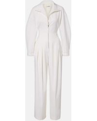 Victoria Beckham - Tab Detail Wool-Blend Jumpsuit - Lyst