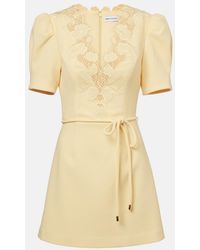 Rebecca Vallance - Lulu Lace-Trimmed Crepe Minidress - Lyst