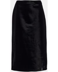 Gucci - Croc-Effect Leather Pencil Skirt - Lyst
