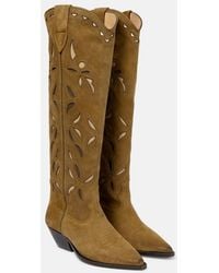 Isabel Marant - Denvee Suede Knee-High Cowboy Boots - Lyst