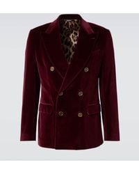 Dolce & Gabbana - Double-Breasted Cotton Velvet Blazer - Lyst