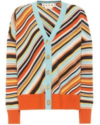 Marni Cardigan a righe in lana - Multicolore