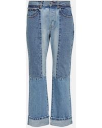 Victoria Beckham - Paneled High-Rise Straight Jeans - Lyst
