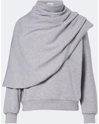 Magda Butrym - Draped Cotton-Blend Jersey Sweatshirt - Lyst
